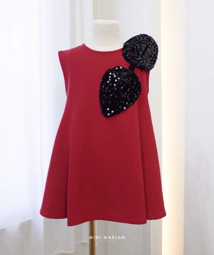 Carol Red Bow Glitter Dress (1-11Y)