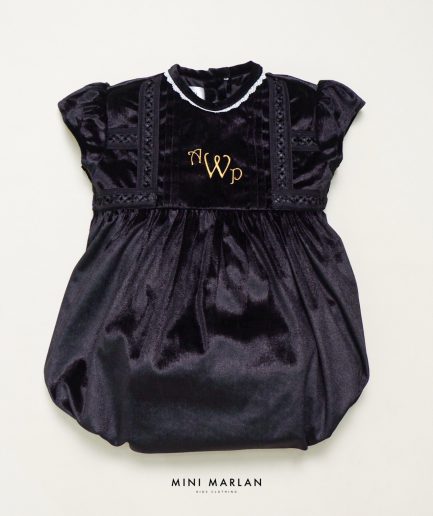 Ivy Black Lace Romper (0-2Y)