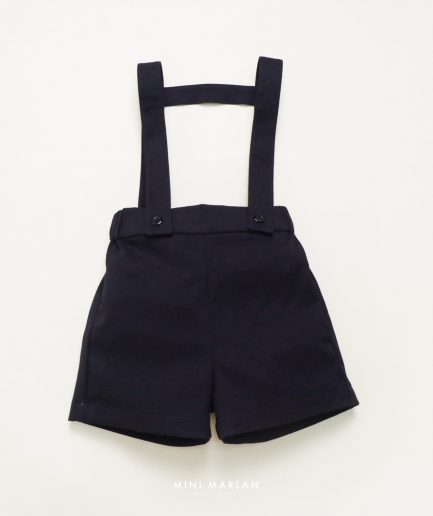 Ivy Black Overall Boy Shorts (6M-10Y)