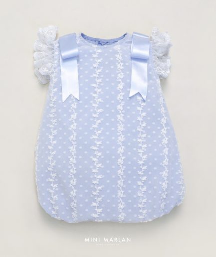 Celyn Blue Bow Girl Romper (0-2y)