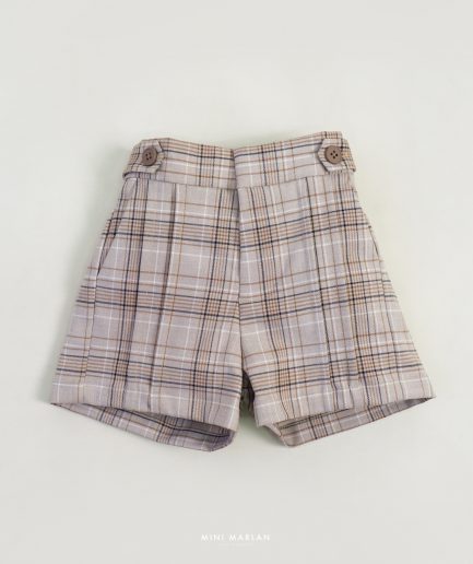 Edgar Tartan Brown Shorts (9M-10y)